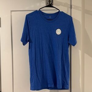 Men's Blue Short-Sleeve Tee with Smiley Patch